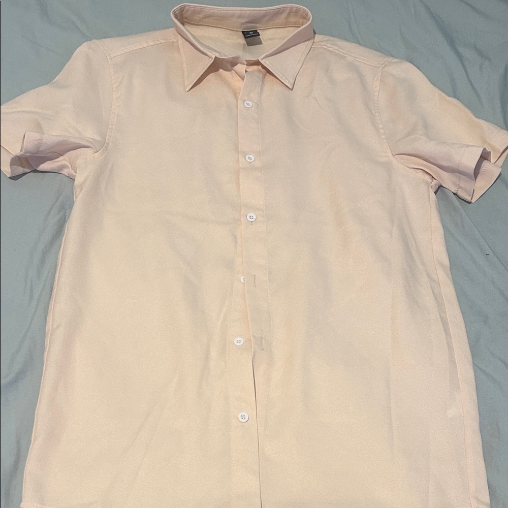 SHEIN Men's Casual Cream Button Down Shirt